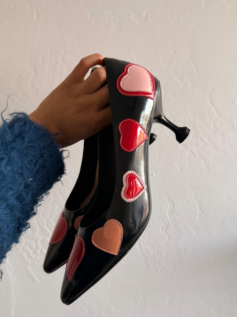 Vintage 90s Patent Leather Red Heart Heels - Picture 7 of 9